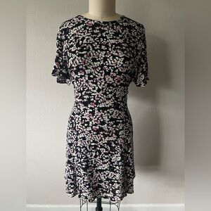 Banana Republic Floral Black and Pink Dress